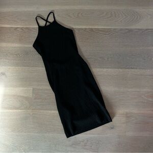 5/$40 Fashion Nova Black Ribbed open back dress size L